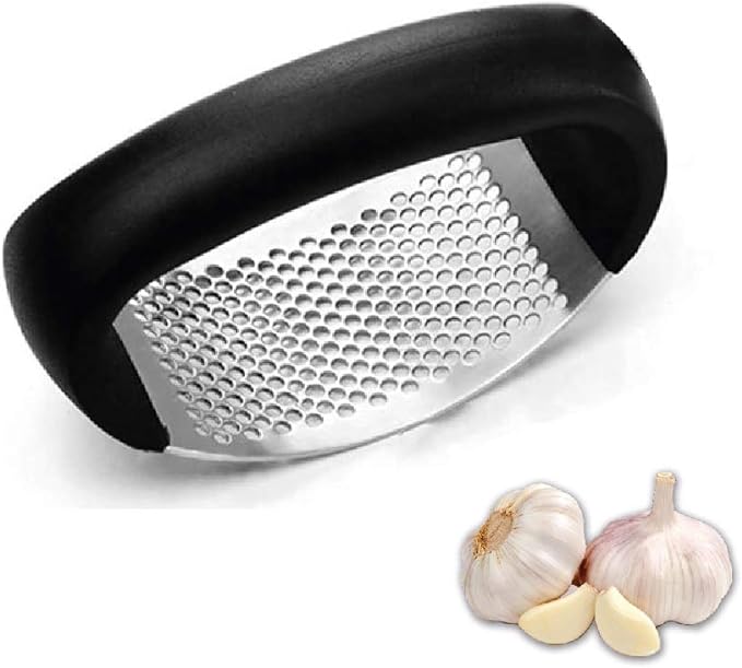 Garlic Press Rocker - Stainless Steel Garlic Press, Versatile Garlic Crusher, Easy to Use and Store Garlic Mincer – Effortless Cleanup and Dish Safe Garlic Grater(random color)