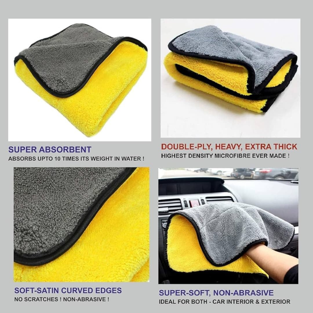 Microfiber Cloth 40×40 cm | Double-Sided | Soft, Lint-Free & High Absorbency - 400 GSM