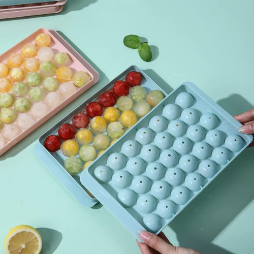 1 PCs Round Ice Cube Tray & Sphere Ice Ball Maker Mold with Container – Circle Mini Ice Sphere Storage Bin & Chilling Set