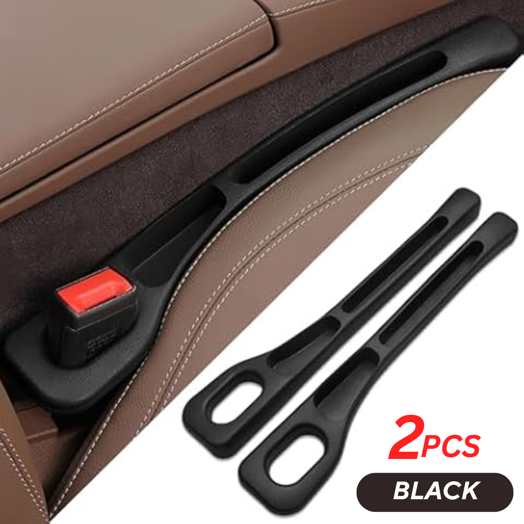Universal Car Seat Gap Filler Organizer 2 PCS – PU Leather Car Seat Storage Box | Waterproof Auto Interior Pocket | Anti-Drop Gap Plug for Phone, Coins, Keys - Biege