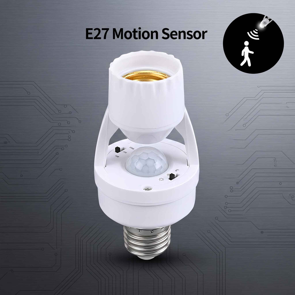 E27 Infrared PIR Motion Sensor Light Bulb Socket Adapter