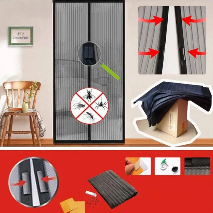 Magic Mesh Magnetic Screen Door - Set of 2 (20x80 inches)