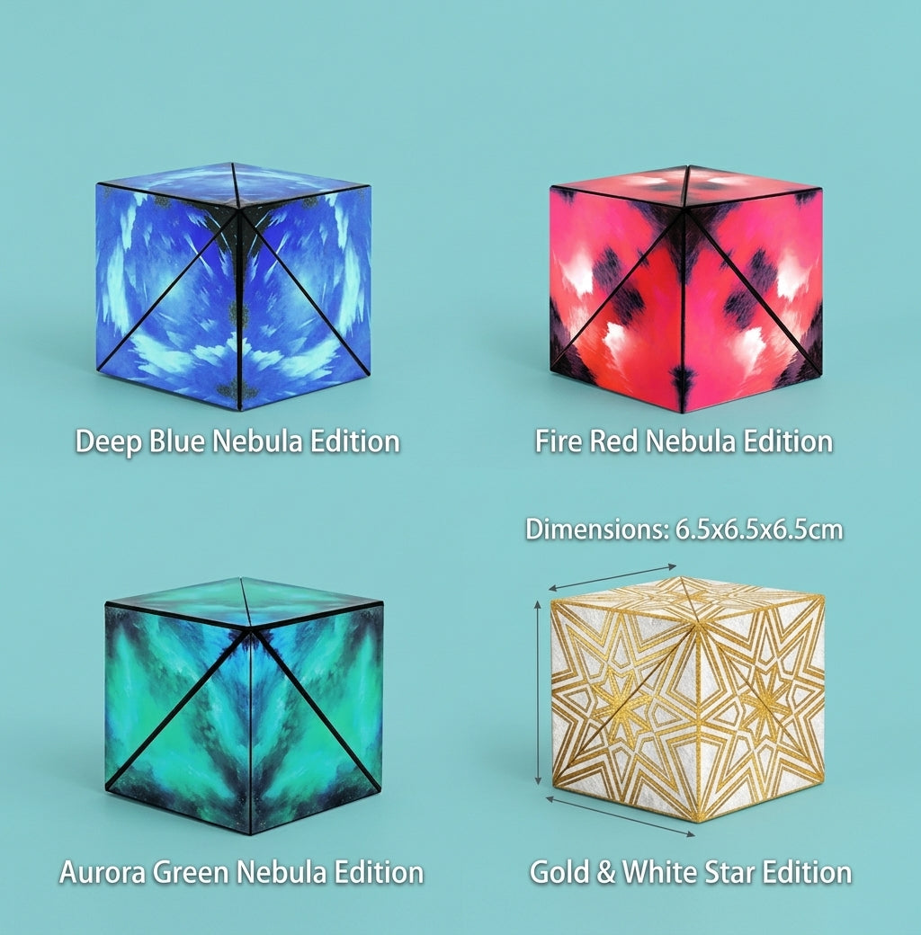 3D Flip Magnetic Magic Cube Puzzle Game Variety Geometric Changeable Cube Anti Stress Fidget Toy For Kids Gifts (Random Design)